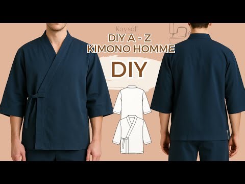 DIY Kimono Homme Facile | Patron PDF du 44 au 4XL | Couture Débutant à Avancé