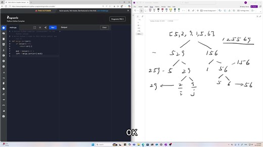 【基础算法课】merge sort python实现