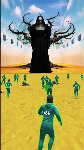 The nun appears in red light green light scary gameplay #trending #shorts