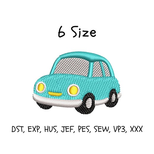 Car Embroidery Design: 6 Sizes (instant Download File) - Etsy