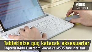 Tablet ve PC için klavye, fare seti Logitech K480 Bluetooth klavye ve M535 Fare