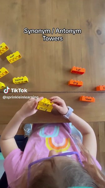 Synonyms and Antonyms! Helps with building vocabulary and improves writing. #writing #vocabulary #vocab #firstgrade #kidsactivities #activities #lego #synonyms #antonyms #literacy