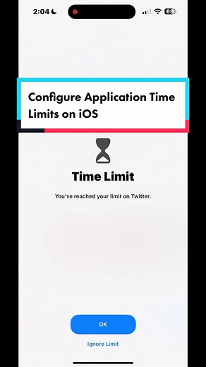 Configure Application Time Limits on iOS Devices