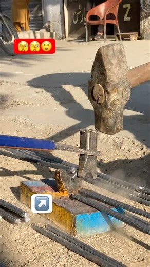 Old School Metal Cutting with Chisel ⚒️ #lifeisbutadream #experiment #trythatinasmalltown