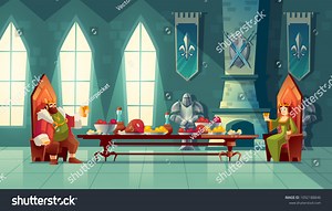 Vector Castle Hall King Queen Eat Stock Vector (Royalty Free) 1092188846 | Shutterstock