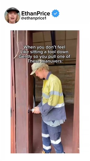 When You Can’t Be Bothered Putting the Tool Down Gently 😭 #fyp #funny #skit #humor #tradie