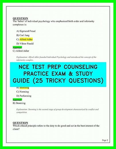 NCE TEST PREP COUNSELING PRACTICE EXAM & STUDY GUIDE | 25 TRICKY QUESTIONS VIDEO 2026 | FINAL 2026