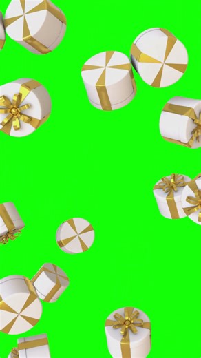Gifts falling green screen
