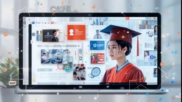 Digital Education: The Concept of Online Learning and Graduation with Digital Students. 4k video