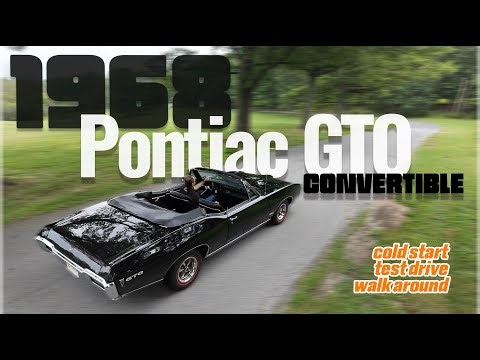 1968 Pontiac GTO Convertible | Triple Black, Matching-Numbers 400 V8, Factory A/C, Restored Icon!