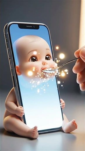 Phone Baby Eating Pixels 😍📱 #aivideo #aiart#asmr #cutebaby #oddlysatisfying