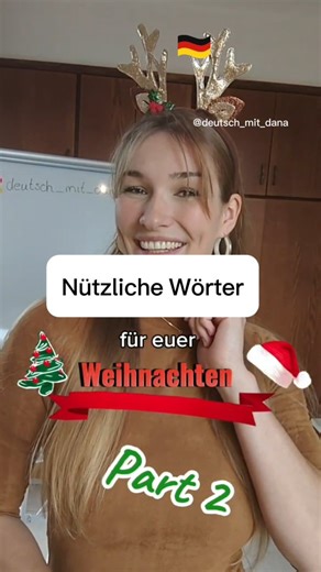 Dana | Deutsch lernen on Instagram: "Feierst du Weihnachten? 🎅🏼 Präsens, Präteritum oder Perfekt? Im Deutschen gibt es drei wichtige Zeitformen, um über Handlungen zu sprechen: Präsens – für Gegenwart und Allgemeines Präteritum – vor allem in der Schriftsprache und bei einigen häufigen Verben Perfekt – die wichtigste Vergangenheitsform im gesprochenen Deutsch I In diesem Post siehst du Beispiele mit regelmäßigen Verben und trennbaren Verben: beten → betete → gebetet vorlesen → las vor → vorgel