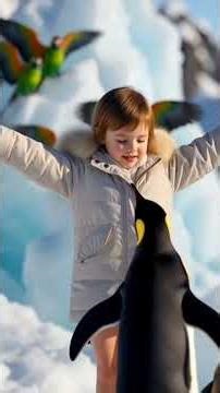 Penguin🐧 Family Playing with Child#shortvairal#shortsfeed#short#aicreation