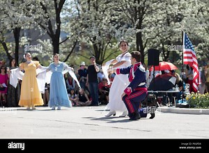 Chicago, Illinois, USA - May 05, 2018 Members of Polonia, polish folk song and dance ensemble, wearing traditional clothing, perform polish traditiona Stock Photo - Alamy