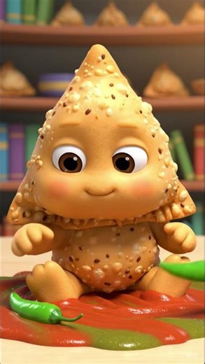 🥟 Baby Samosa Eats samosa and Hari Mirch #shorts #ytshorts #viral