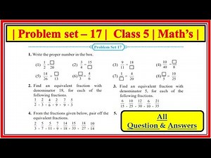 Problem Set 17 Class 5 Fractions Maths State Board of Maharashtra