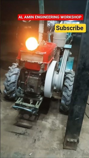 Power Tiller engine start light trial #automobile #farming #machine