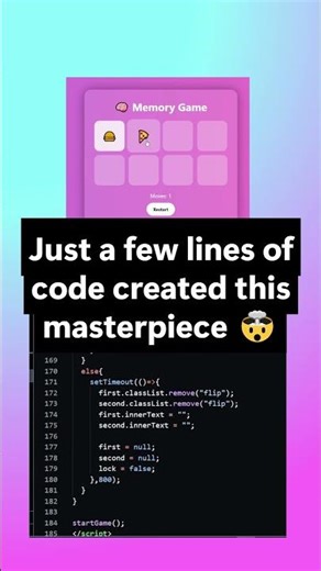 🃏 Card Match Flip Game | Find the Matching Pairs 🎮 #coding