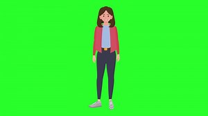 Download Female Character Talking or Explaining Something. Lip Syncing Facial Animation for Narration. Business Woman Animated 2d Cartoon Style. Talking Mouth, Lips Expressions, Articulation. Green Background for free