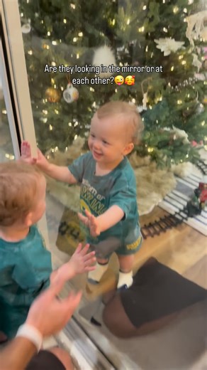 Jamie Otis Hehner on Instagram: "We were at our friends how for a swim. While the older two were swimming the one twin (Hawkins, twin A) was inside while the other (Huxley, twin B) was outside. When they saw each other through the glass they immediately went over to each other like this.🥹 It was SO CUTE!🥰 Gosh, I feel so blessed I get to be their mommy. It is SO FUN watching them together & seeing their twin relationship blossom!🥹 I gotta show them themselves in the mirro