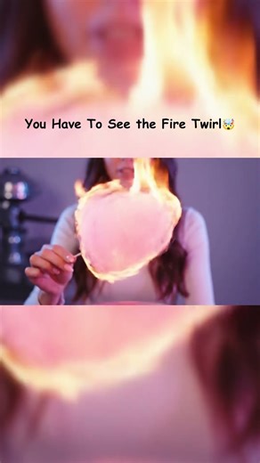 Flaming Cotton Candy Vortex ☁️🔥🤯 - shorts