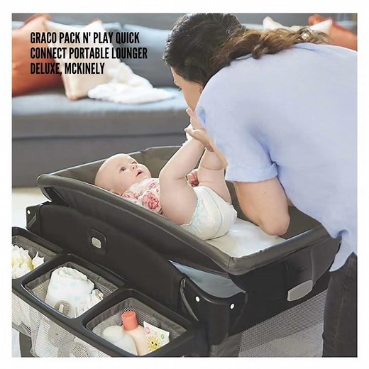 Graco Pack N' Play Quick Connect Portable Lounger Deluxe, Mckinely