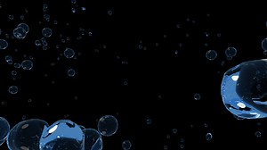 Download bubble moves backwards, 3d water splash transparent isolated on black background. for free