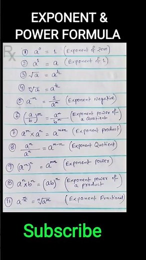 Exponent and power formula/power formula #math #education #mathforkids #power #exponents