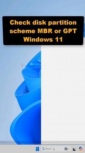 Check disk partition scheme MBR or GPT on Windows 11 || Determine MBR vs GPT Partition #shorts