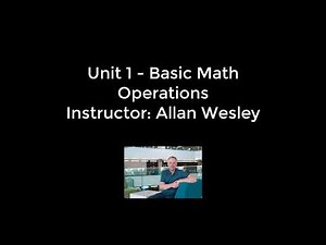 MGTS 113 - Unit 1 - Basic Math Operations
