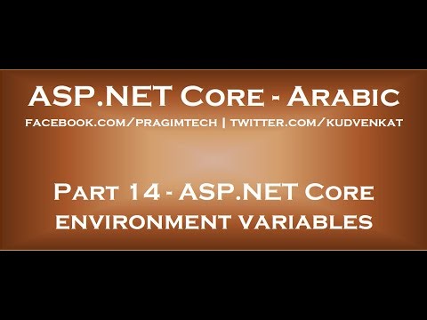 ASP NET Core environment variables in arabic