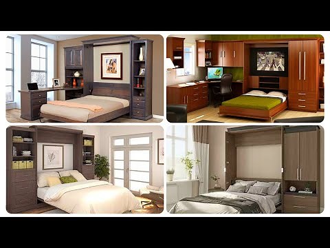 Full Wall Murphy Bed Kit Design With Storage Shelves & Cabinets | Space Saving Bedroom Furniture