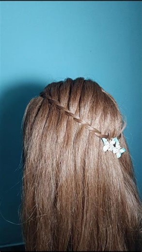 easy waterfall hairstyle 🥰#simpal trick waterfall hairstyle #trending #viral