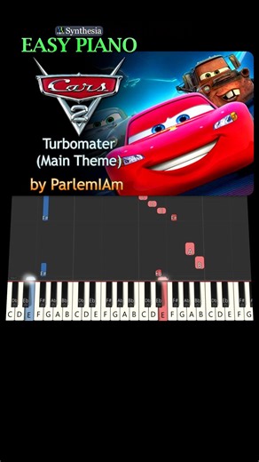 Cars 2: Main Theme - Easy Piano | #piano #tutorial #pianocover #cars