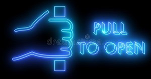 Pull To Open Sign and Text Animation in High Resolution. Stock Illustration - Illustration of highlight, glowing: 333416868