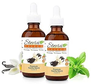 Stevia Select Vanilla Pure Stevia Extract - Zero Calorie Sweetener - All Natural Liquid Stevia Extract - Keto Sugar Liquid - Keto Sweetener 2 Oz (2 Pack)