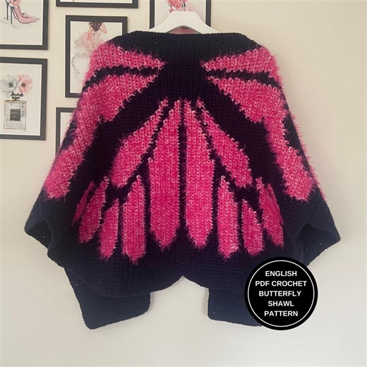 Crochet Butterfly Shawl Pattern for Women, Tv Blanket, Bed Runner, Shoulder Wrap - Etsy
