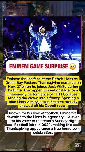 Did Eminem Shock Lions Fans?#eminem #hollywood