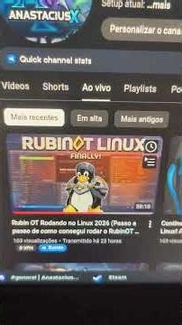 instalando rubinOT no LINUX 2026 com o launcher novo! #rubinot #tibia #linux