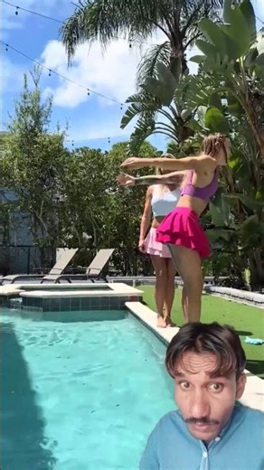 Girl Backflip In Swimming Pool Jump
