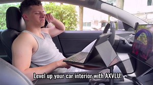 Car Desk for Laptop with 360° Swivel, Height-Adjustable Car Tray Table - Wooden Car Laptop Mount & Cup Holder Table, Universal Car Food Tray for Most Vehicles