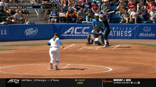 8⃣0⃣mph off the bat, traveling 239 feet.@noraabromavage is the moment.Hokies 2, Blue Devils 0
