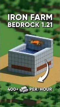 Minecraft 1.21 Easiest Iron Farm Tutorial | 350+ Ingots/Hour(Java & Bedrock) #survival #shorts