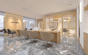 重庆11809美发沙龙装修设计案例，日系简约轻奢风，小资本大气质