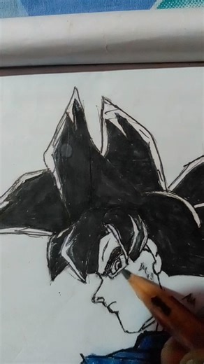 UI Goku Drawing 🔥 | Mastered Ultra Instinct Art #shorts