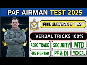 Paf verbal intelligence test| air force test preparation|‪@Ayeshaforcesacademy‬