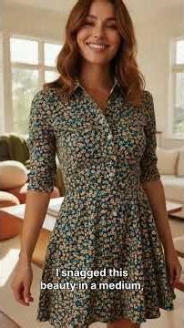 Calvin Klein Multicolor Floral Print Button Front Short Sleeve Mini Dress