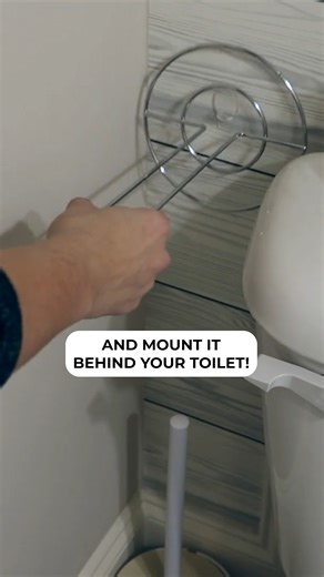 Stick a paper towel holder on your toilet (BRILLIANT!) #dollartree #organized | DIY with Hometalk