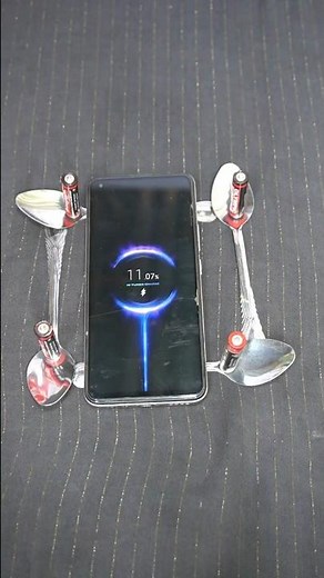 Can 4 Batteries and 4 Spoons Charge a Phone? 🔋 Crazy DIY Electricity Experiment#shorts