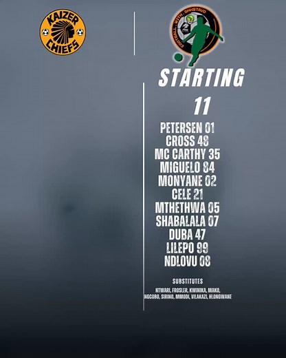 Match day Kaizer Chiefs vs Richards Bay FC Kaizer Chiefs line up #orlandopirates #mamelodisundowns #kaizerchiefs #betwayprem #trending | Football With ghxstavo